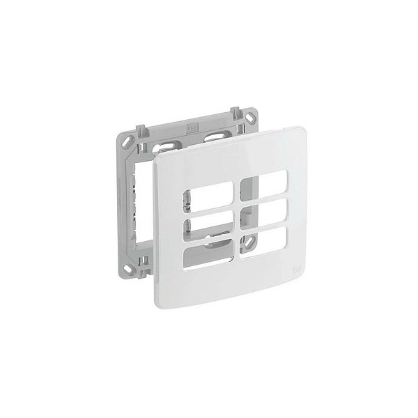 PLACA 4X4 C/ SUPORTE P/ 6 MODULOS BRANCO COMPOSE - WEG