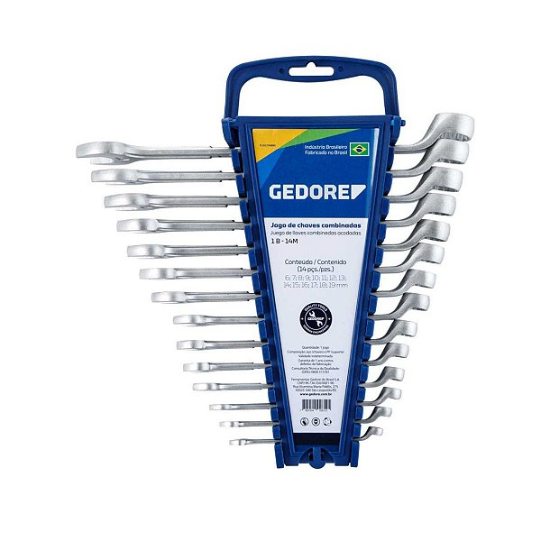 JOGO CHAVE COMBINADA 6 A 12MM 11 PECAS R.1B-11M - 002.602 -