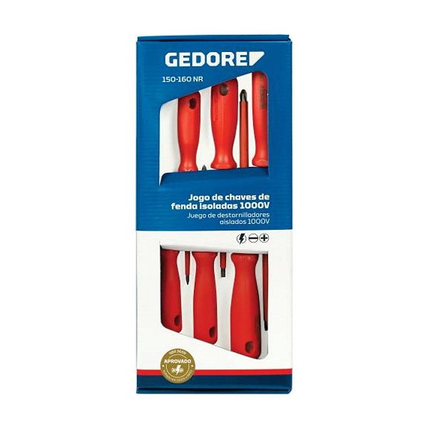 JOGO DE CHAVES DE FENDA SIMPLES E CRUZADA NR ISOLADAS C/ 6 P