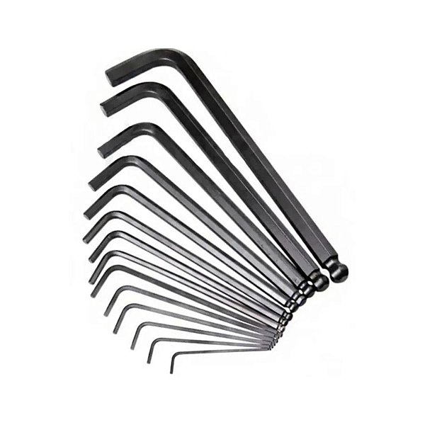 JOGO DE CHAVES L HEXAGONAIS (ALLEN) ABAULADAS LONGAS C/ 14 P