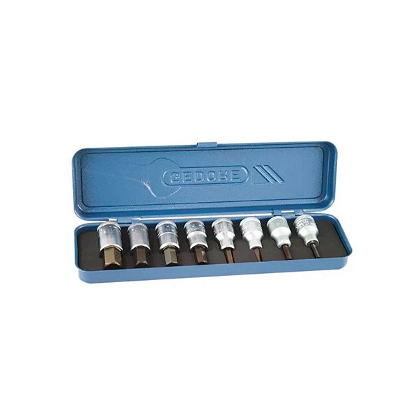 JOGO SOQUETES HEXAGONAIS 1/2" C/ 8 PECAS MM R.IN 19-8M 016.2