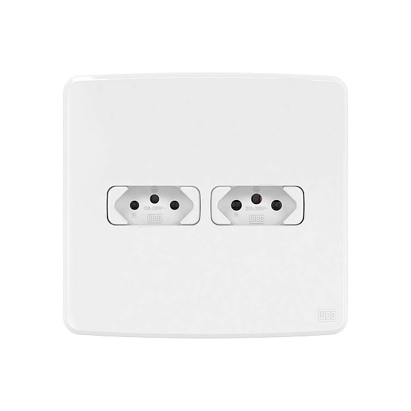 TOMADA DUPLA 10A 4X4 13272689 COMPLETA BRANCA COMPOSE - WEG