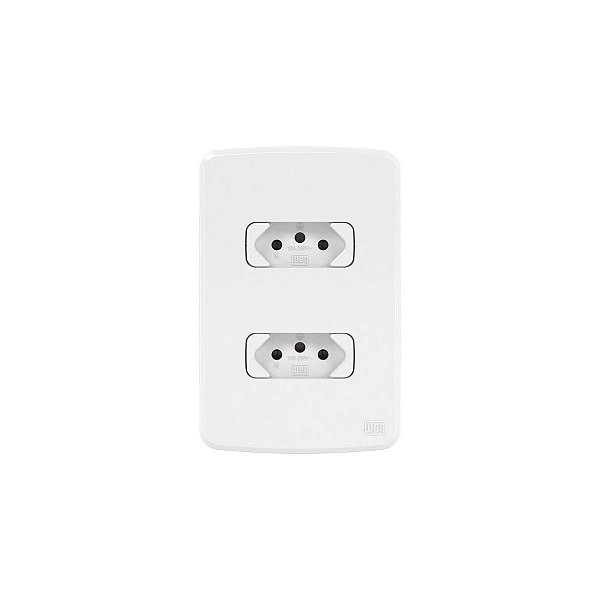 TOMADA DUPLA 2P+T 10A C/ PLACA E SUPORTE 4X2 13272663 BRANCA