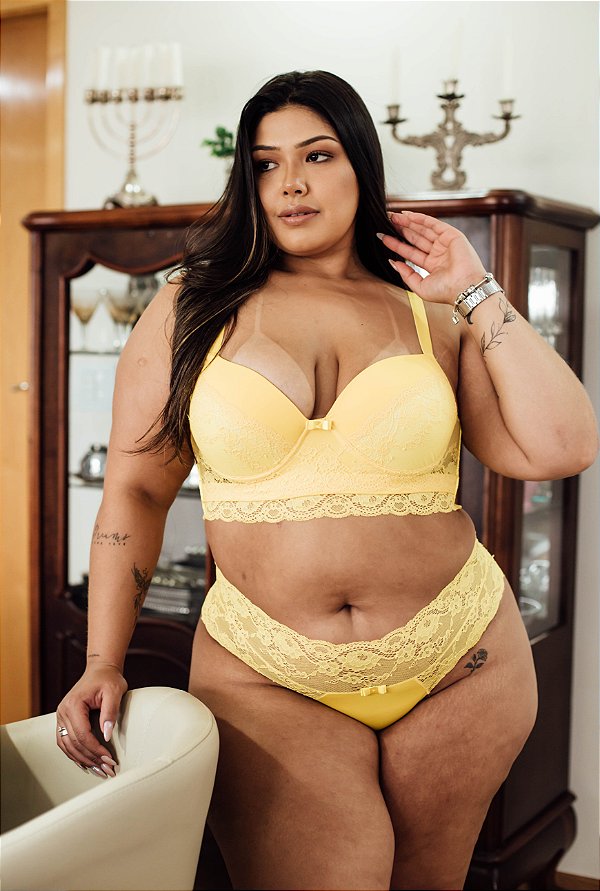 CONJUNTO RENDADO CAROLINA PLUS SIZE