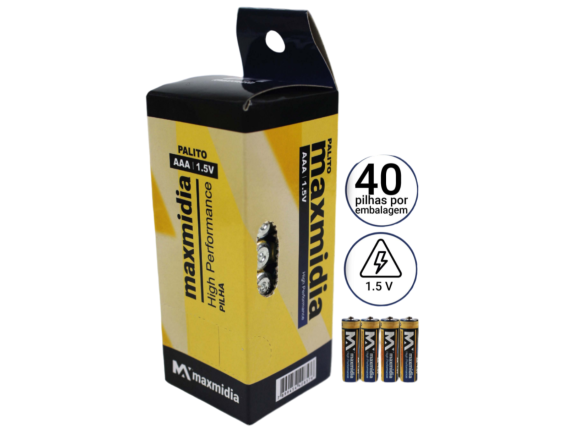 Pilhas MAX-UM-4AAA 1.5V com 4 unidades (Palito)