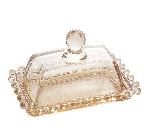 Manteigueira Pearl cristal ÂMBAR 14x9x10