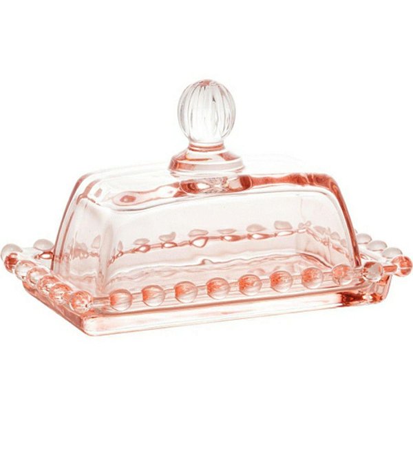 Manteigueira Pearl Cristal rosa 11x7x7 - Wolff