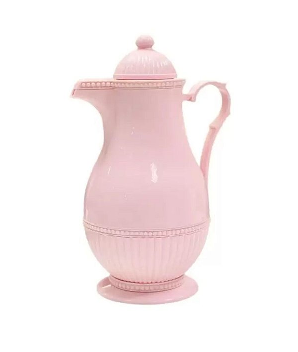 Garrafa Térmica de Plástico vintage  Rosa 1L- Lyor