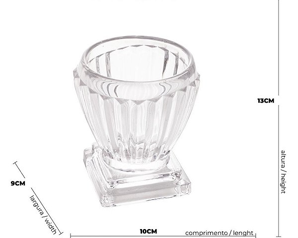 Porta Talher c/ Pé de Cristal Elisabeth 10x9x13 - Lyor