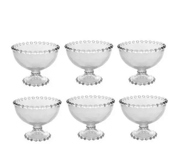 Cj 6 Taças Sobremesa Pearl 220ml 11x9cm - Wolff