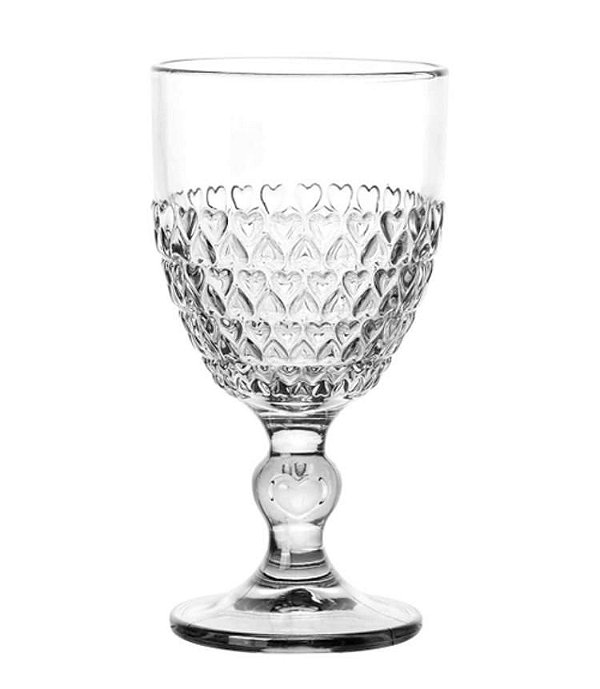 Taça p/ água de cristal Coração 330ml - Lyor