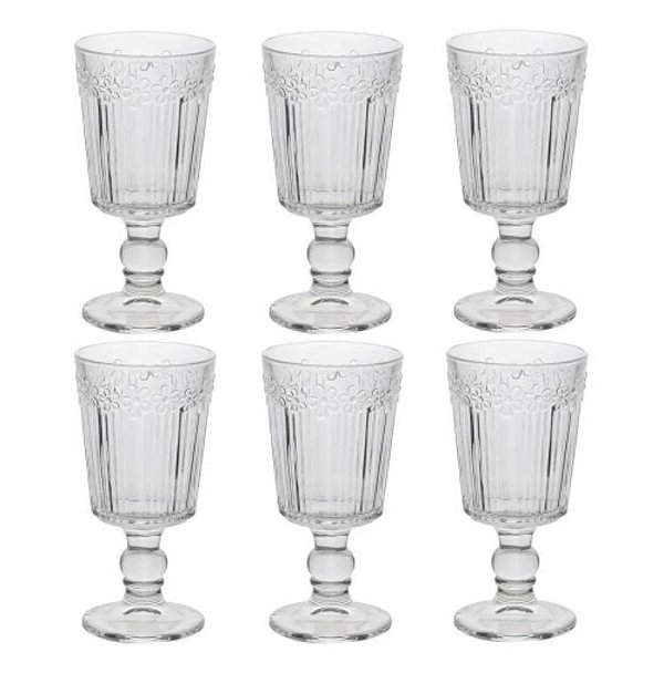 Cj 6 Taças de Vidro Flower 294ml - Lyor