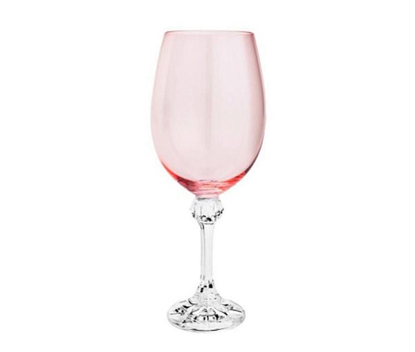 Cj 6 Taças Cristal p/ Vinho Elisa Rosê 450ml - Bohemia