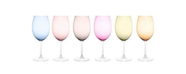 Cj 6 Taças Cristal p/ Vinho Gastro/Colibri Sortidas 580ml - Bohemia