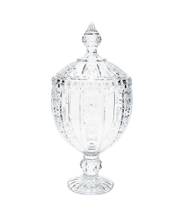 Potiche Decorativo de Cristal C/ Pé Belle 15x28cm - Wolff