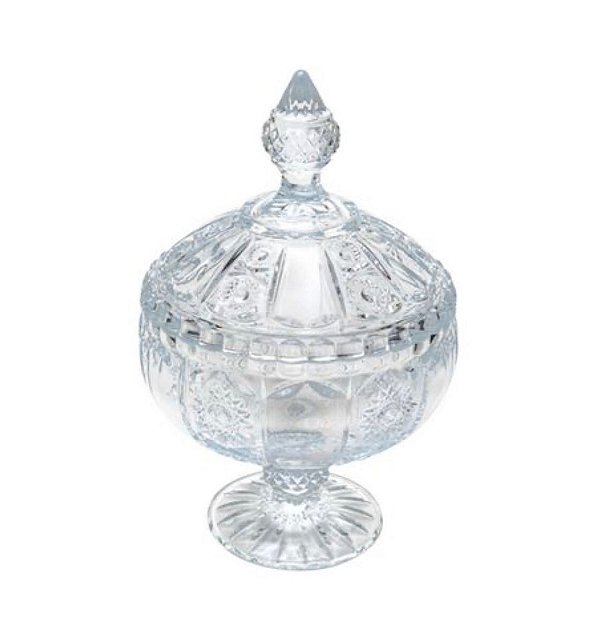 Potiche Decorativo de Cristal C/ Pé Belle 15x24cm - Wolff