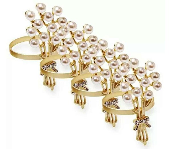 Argolas Pra Guardanapo 4 pcs Dourado - Rafimex
