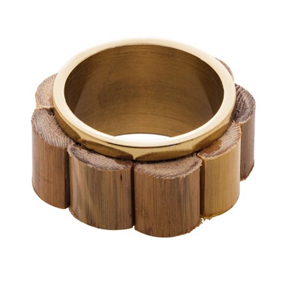 Cj. 4 Anéis P/ Guardanapos Bambu Dourado - Royal