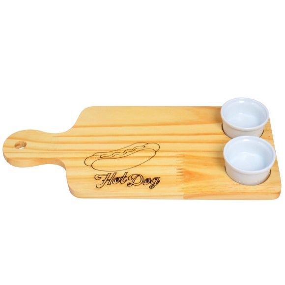 Tábua de Madeira Pinus Hot Dog