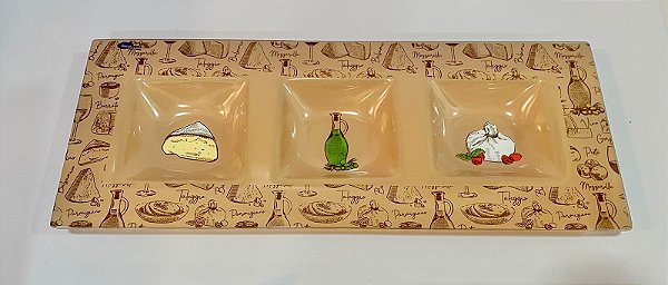 Petisqueira Retangular c/ 3 Divisórias