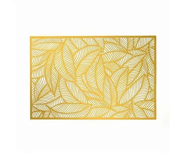 Lugar Americano De Plástico Leaf Dourado - Lyor
