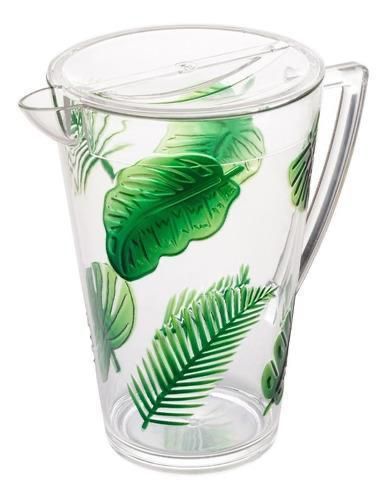 Jarra de Acrílico c/ Tampa Leaf Verde 2,9L - Bon Gourmet