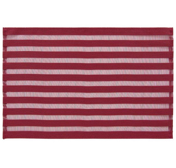 Jogo Americano Trama Sintética Rayas Merlot - Copa e Cia