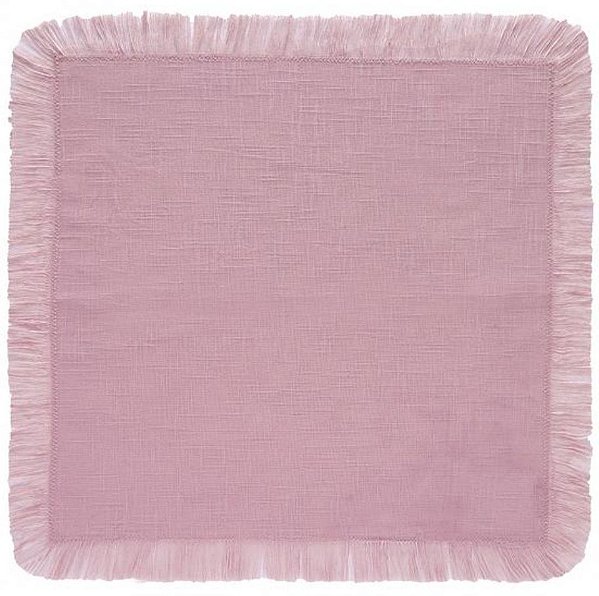 Guardanapo Franja Coloratta Rosa Vintage Puro Algodão- Copa e Cia