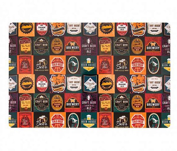 Jogo Americano PVC Print Beer Stamps - Copa e Cia