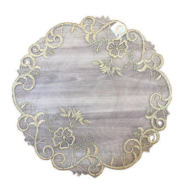 Lugar Americano Linha Supremo Branco Com Renda Dourada - Rafimex