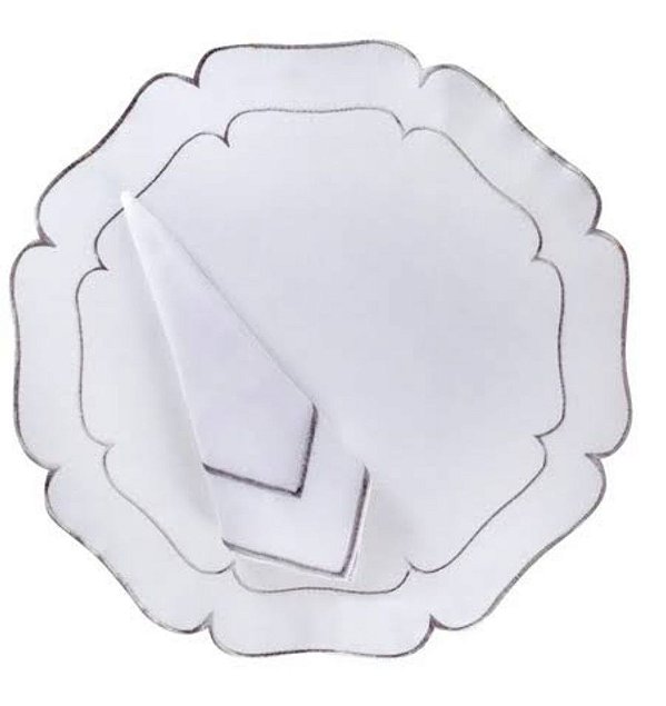 Jogo americano + Guardanapo Cinza - Rafimex