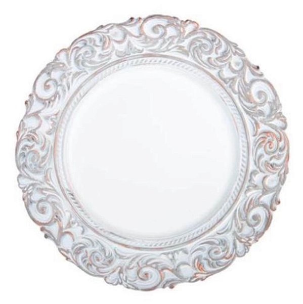 Sousplat Imperial Florença Branco Rosé - Copa e Cia