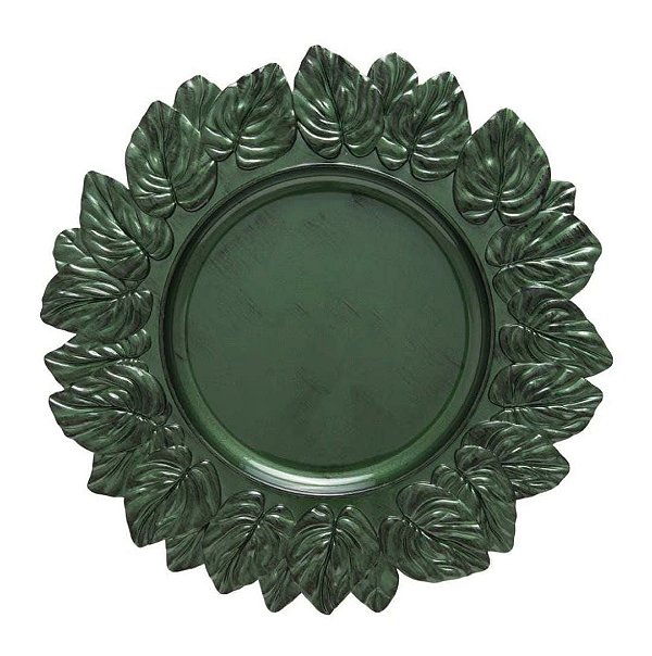 Sousplat Leaf Olive Antique - Copa e Cia