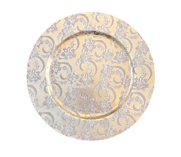 Sousplat Redondo Natal Plat. ( Dourado )