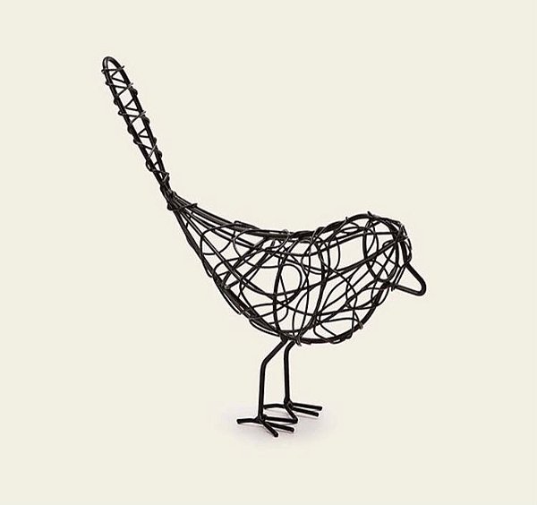 Escultura Pássaro em Metal Preto P - Mart