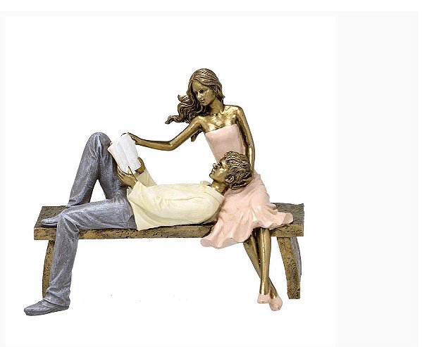 Estatueta Casal No Banco - Mabruk