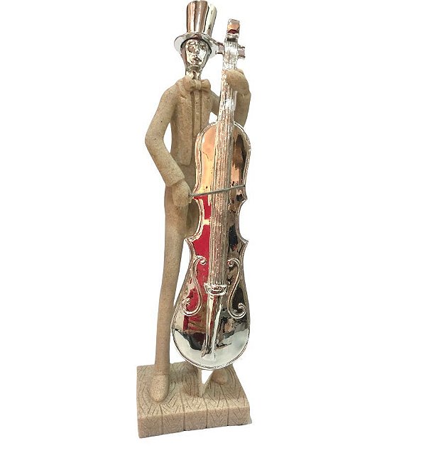 Escultura Músico Com Violino - Mabruk