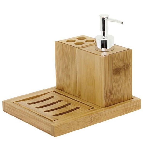 Kit p/ Banheiro 4 Pcs Ecokitchen em Bambu