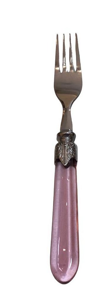 Conj. 6 Garfos P/ Mesa de Aço Inox C/ Cabo de Plástico Destiny Rosa 22cm- Lyor