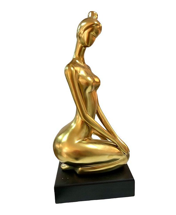 Escultura Mulher Dourada - Mabruk
