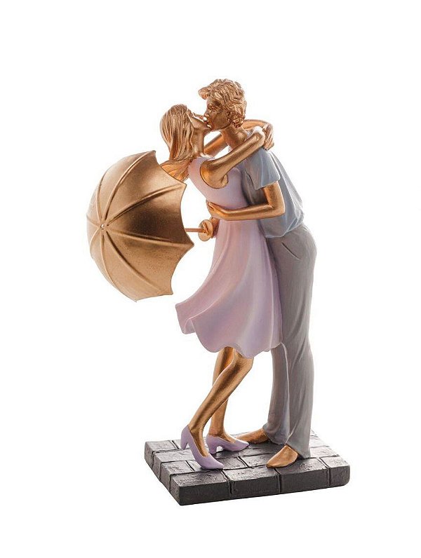 Estatueta Casal Resina Dourado - Royal