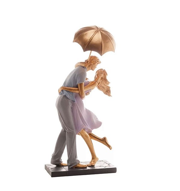 Estatueta Casal Com Guarda Chuva - Royal