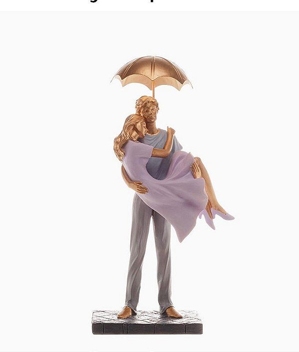 Estatueta Casal Com Guarda Chuva - Royal
