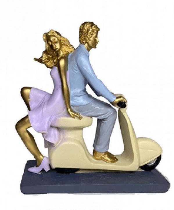 Estatueta Casal Na Lambreta - Royal