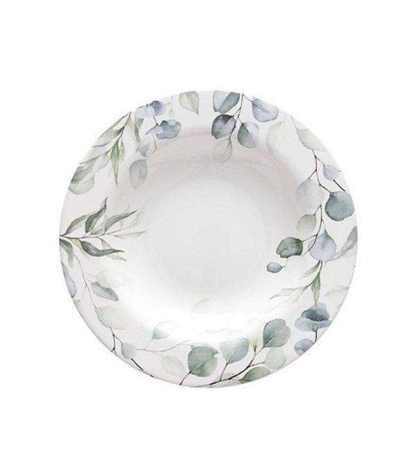 Cj 6 Pratos Fundo Aquarelle Eucalipto - Copa & Cia