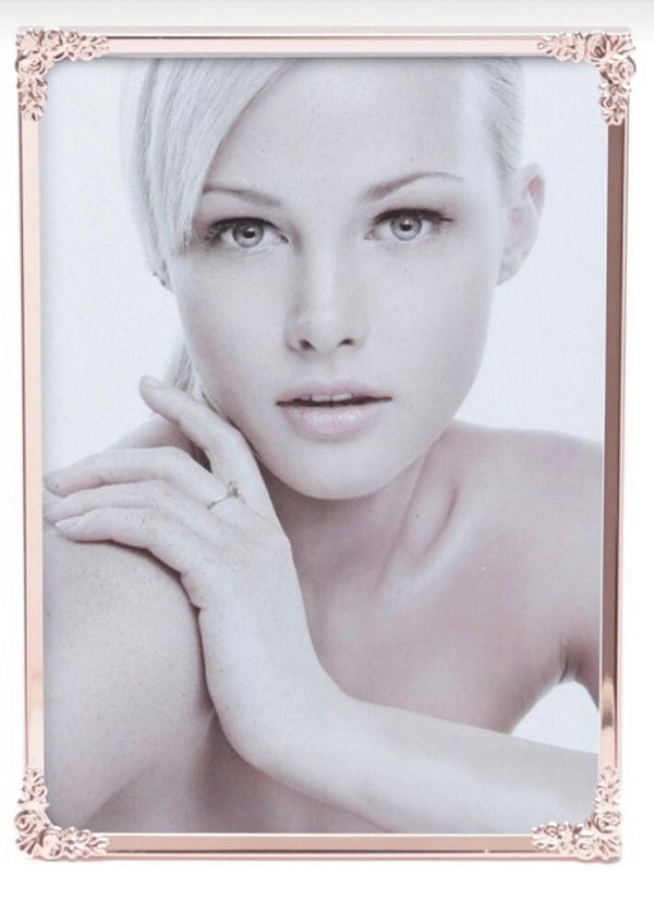 Porta Retrato de Aço Fleur Rosé 20x25