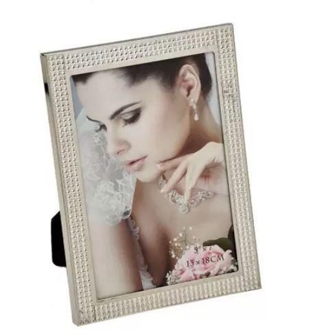 Porta Retrato Prata Strass 20x25