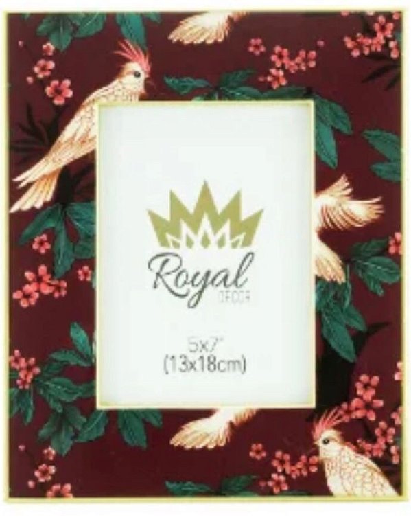 Porta Retrato Madeira Floral Roxo 13x18