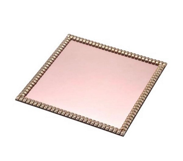 Bandeja Decorativa 25cm Rosê Dourada Espressione - Mabruk