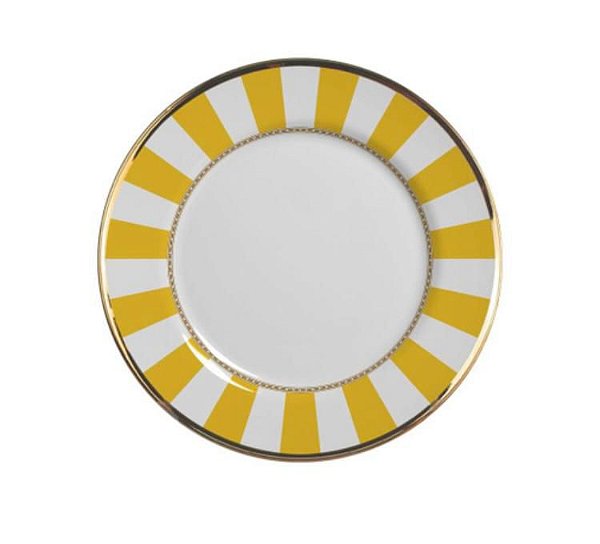 Cj 6 Pratos Sobremesa Yellom Strip - Alleanza